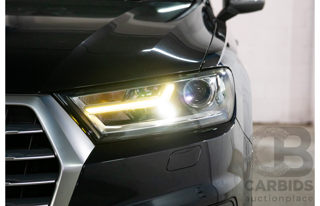 10/2017 Audi Q7 3.0 TDI Quattro (160kW AWD) 4M MY17 4d Wagon Ink Blue Metallic Turbo Diesel V6 3.0L