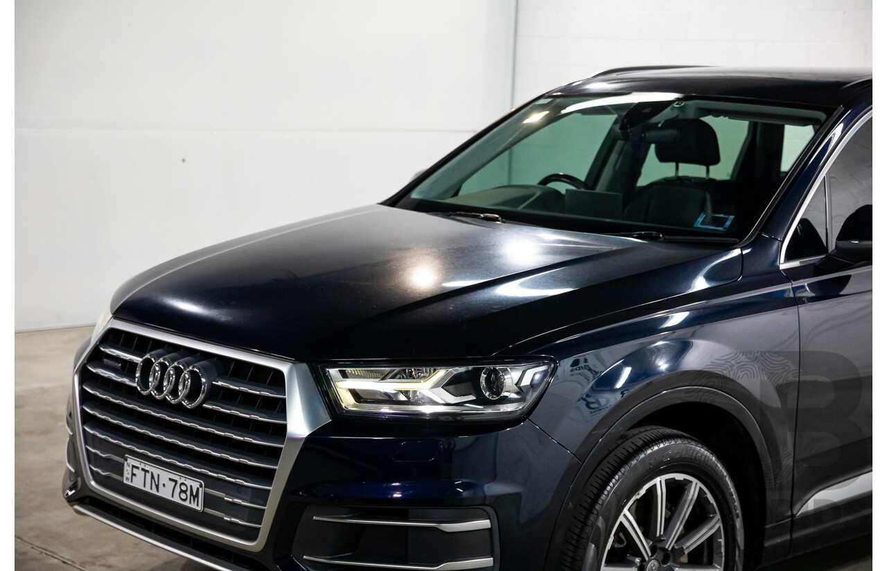 10/2017 Audi Q7 3.0 TDI Quattro (160kW AWD) 4M MY17 4d Wagon Ink Blue Metallic Turbo Diesel V6 3.0L