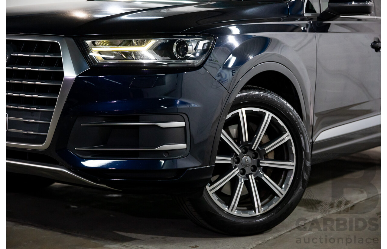 10/2017 Audi Q7 3.0 TDI Quattro (160kW AWD) 4M MY17 4d Wagon Ink Blue Metallic Turbo Diesel V6 3.0L