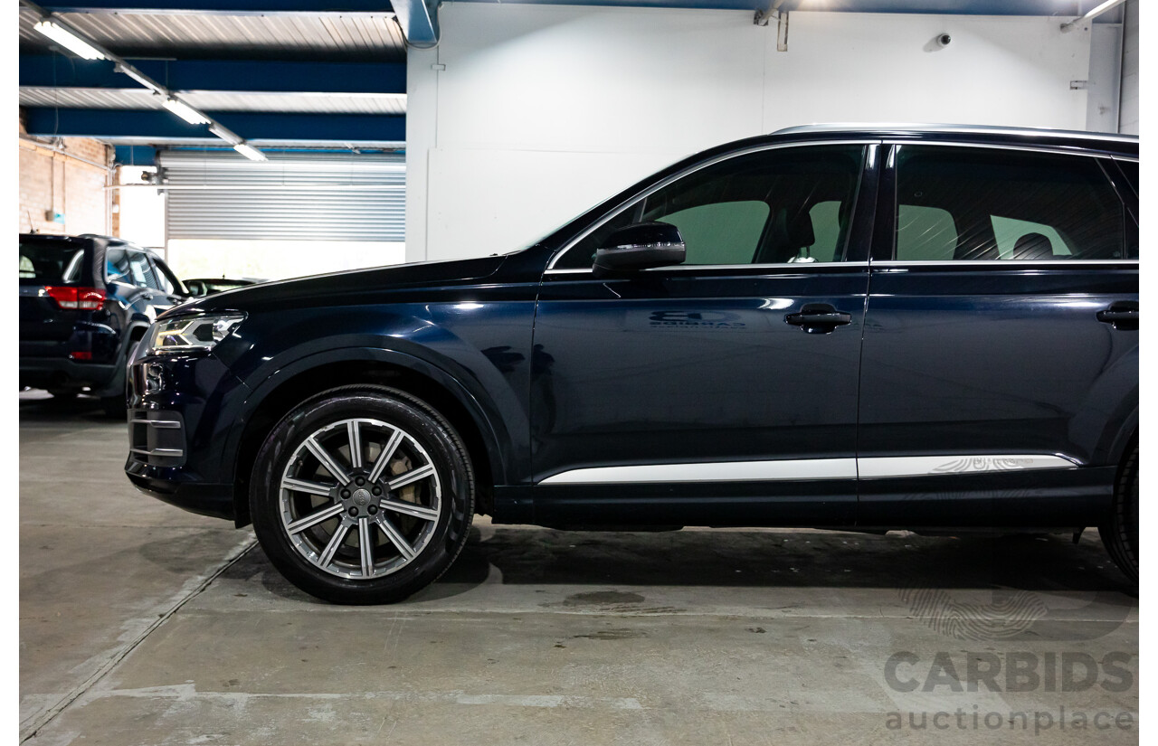 10/2017 Audi Q7 3.0 TDI Quattro (160kW AWD) 4M MY17 4d Wagon Ink Blue Metallic Turbo Diesel V6 3.0L