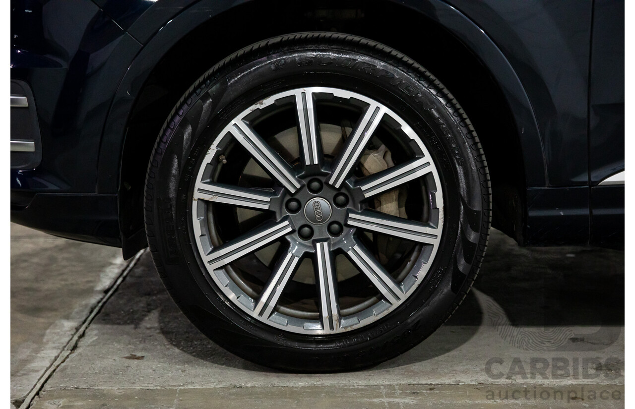 10/2017 Audi Q7 3.0 TDI Quattro (160kW AWD) 4M MY17 4d Wagon Ink Blue Metallic Turbo Diesel V6 3.0L