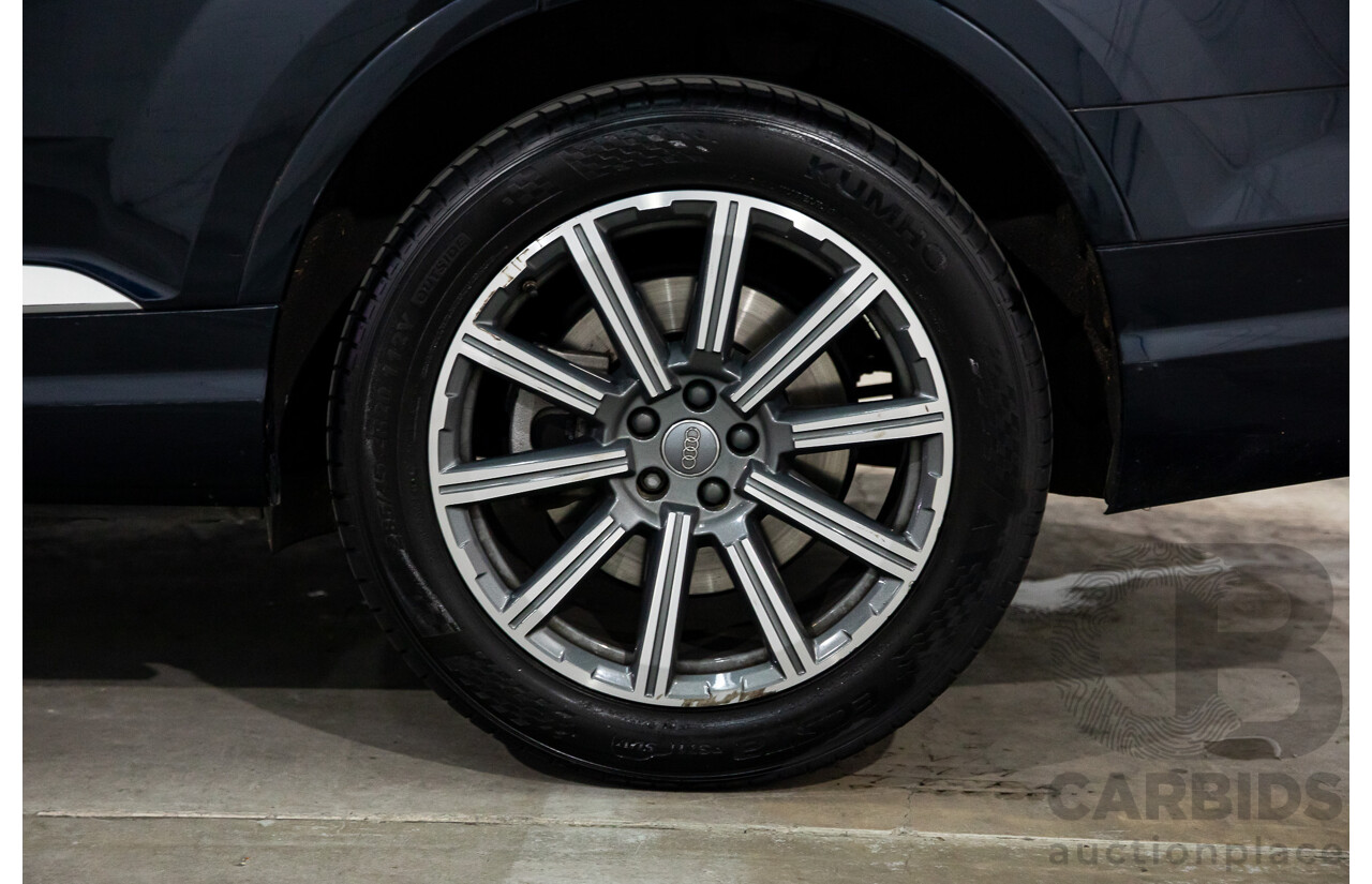 10/2017 Audi Q7 3.0 TDI Quattro (160kW AWD) 4M MY17 4d Wagon Ink Blue Metallic Turbo Diesel V6 3.0L