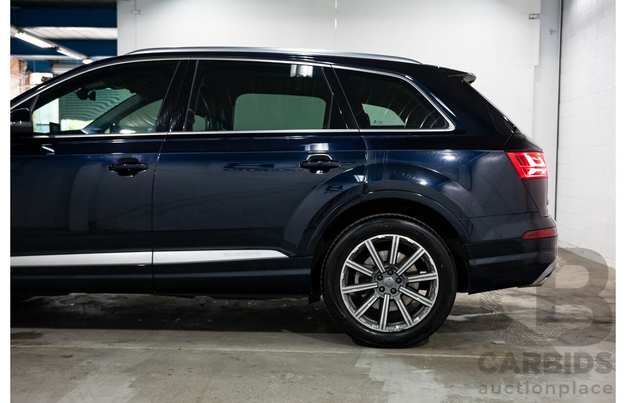 10/2017 Audi Q7 3.0 TDI Quattro (160kW AWD) 4M MY17 4d Wagon Ink Blue Metallic Turbo Diesel V6 3.0L