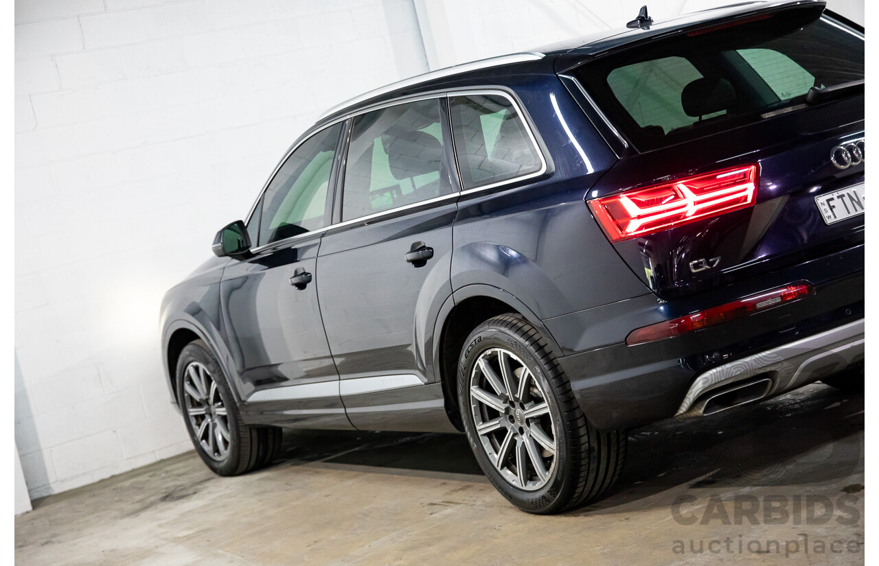 10/2017 Audi Q7 3.0 TDI Quattro (160kW AWD) 4M MY17 4d Wagon Ink Blue Metallic Turbo Diesel V6 3.0L