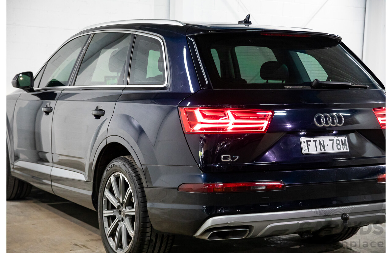 10/2017 Audi Q7 3.0 TDI Quattro (160kW AWD) 4M MY17 4d Wagon Ink Blue Metallic Turbo Diesel V6 3.0L