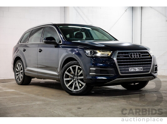 10/2017 Audi Q7 3.0 TDI Quattro (160kW AWD) 4M MY17 4d Wagon Ink Blue Metallic Turbo Diesel V6 3.0L