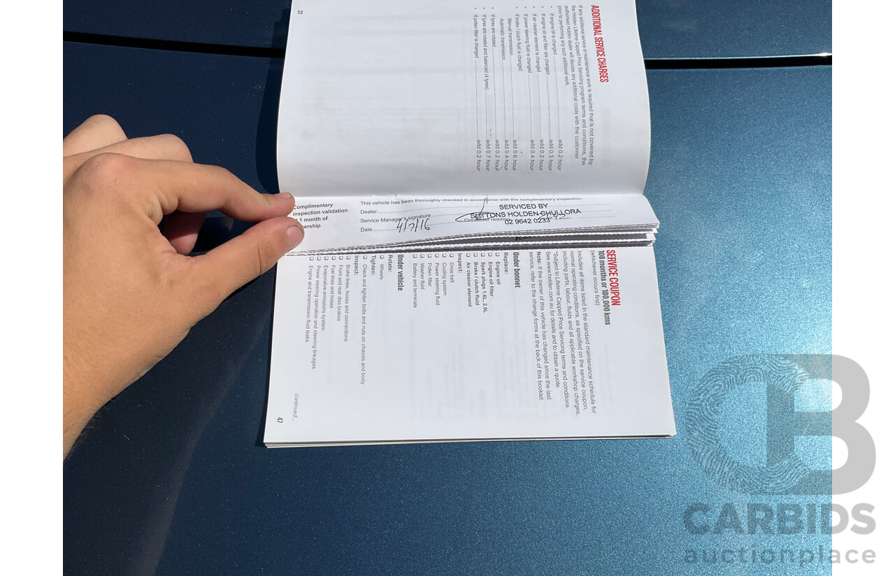 05/2016 Holden Cascada (FWD) CJ MY16 2d Convertible Deep Sky Blue Metallic Turbo 1.6L