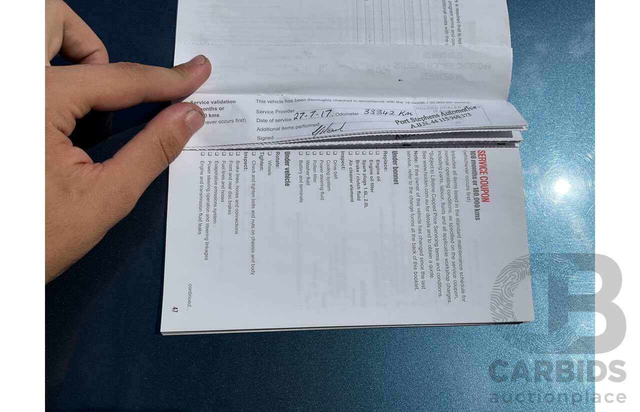 05/2016 Holden Cascada (FWD) CJ MY16 2d Convertible Deep Sky Blue Metallic Turbo 1.6L