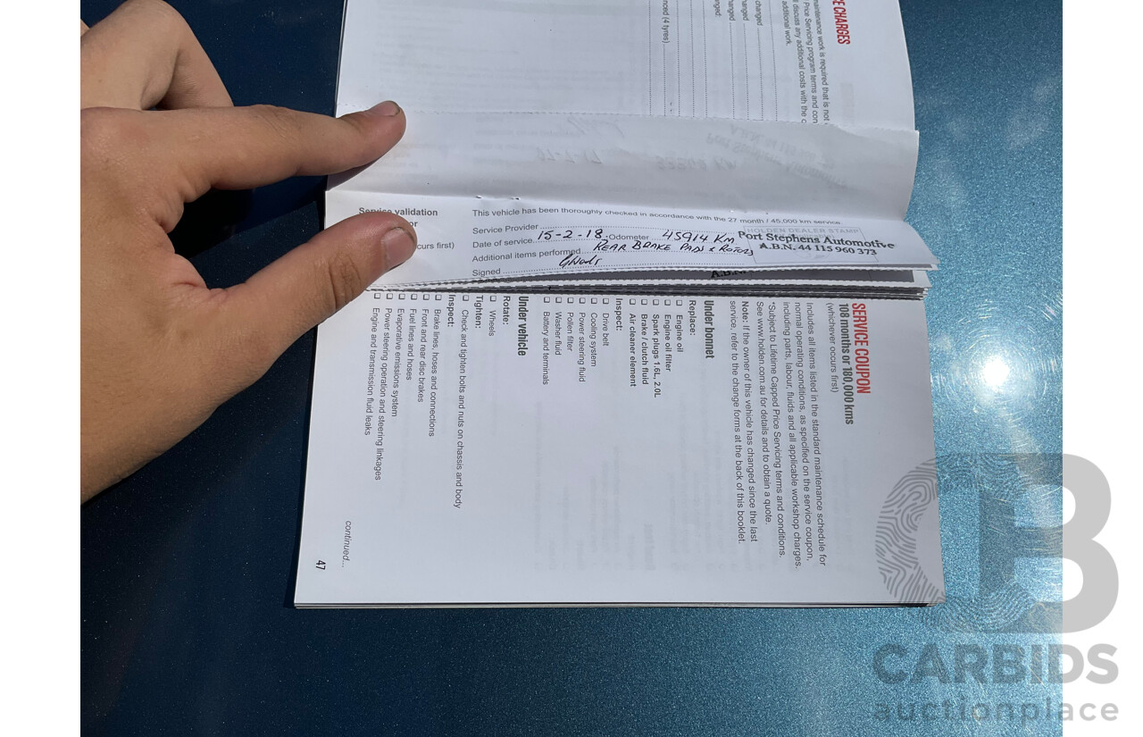 05/2016 Holden Cascada (FWD) CJ MY16 2d Convertible Deep Sky Blue Metallic Turbo 1.6L