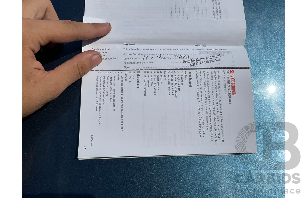 05/2016 Holden Cascada (FWD) CJ MY16 2d Convertible Deep Sky Blue Metallic Turbo 1.6L