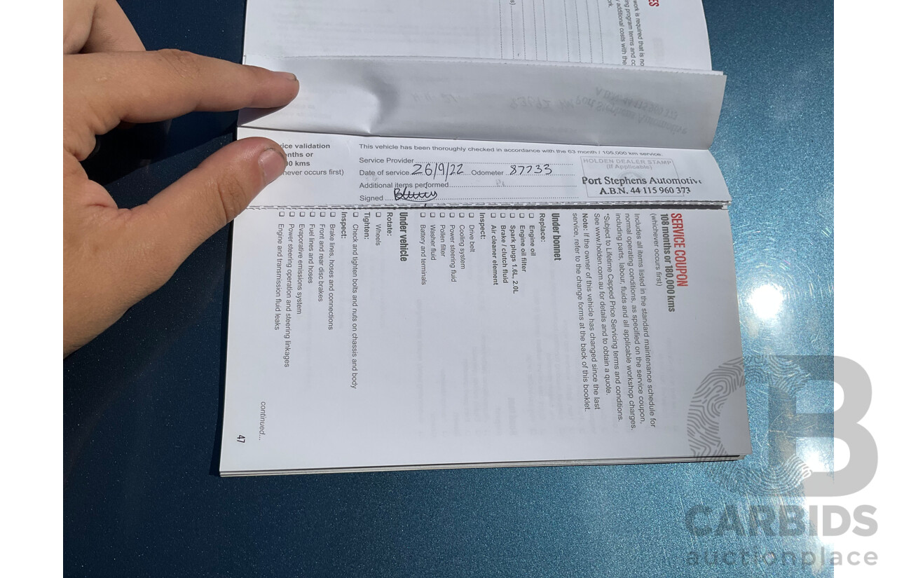 05/2016 Holden Cascada (FWD) CJ MY16 2d Convertible Deep Sky Blue Metallic Turbo 1.6L