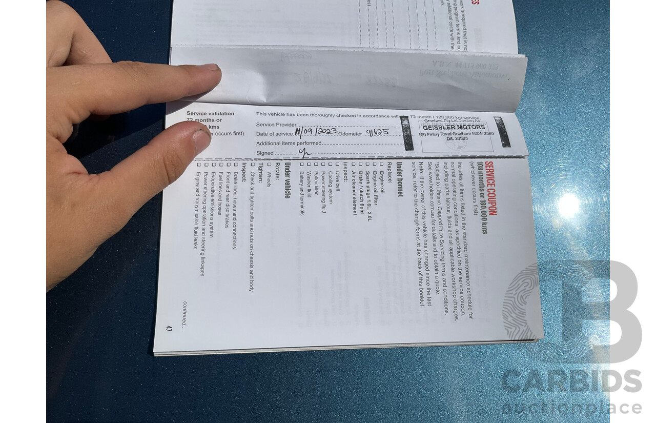 05/2016 Holden Cascada (FWD) CJ MY16 2d Convertible Deep Sky Blue Metallic Turbo 1.6L