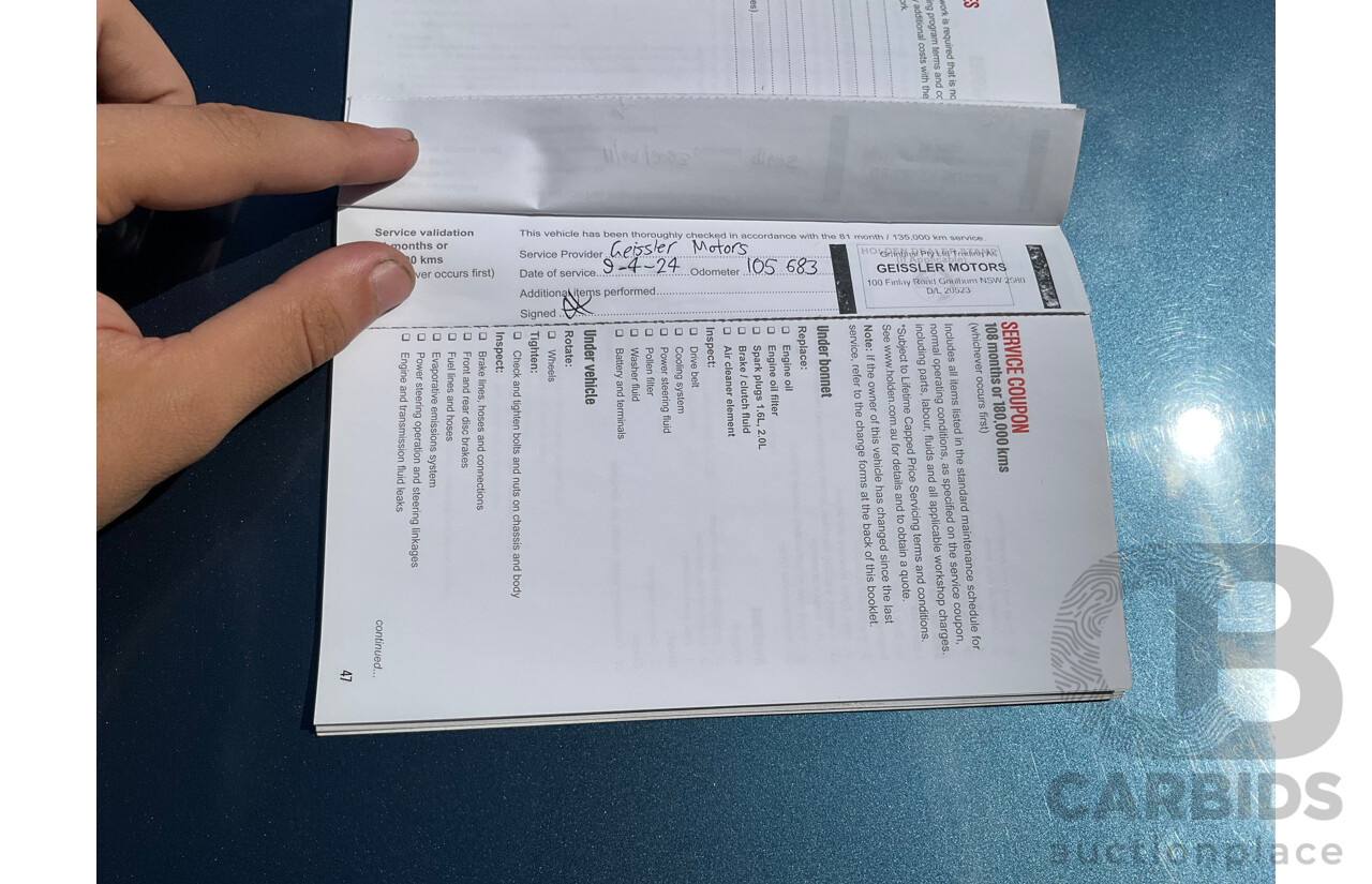 05/2016 Holden Cascada (FWD) CJ MY16 2d Convertible Deep Sky Blue Metallic Turbo 1.6L