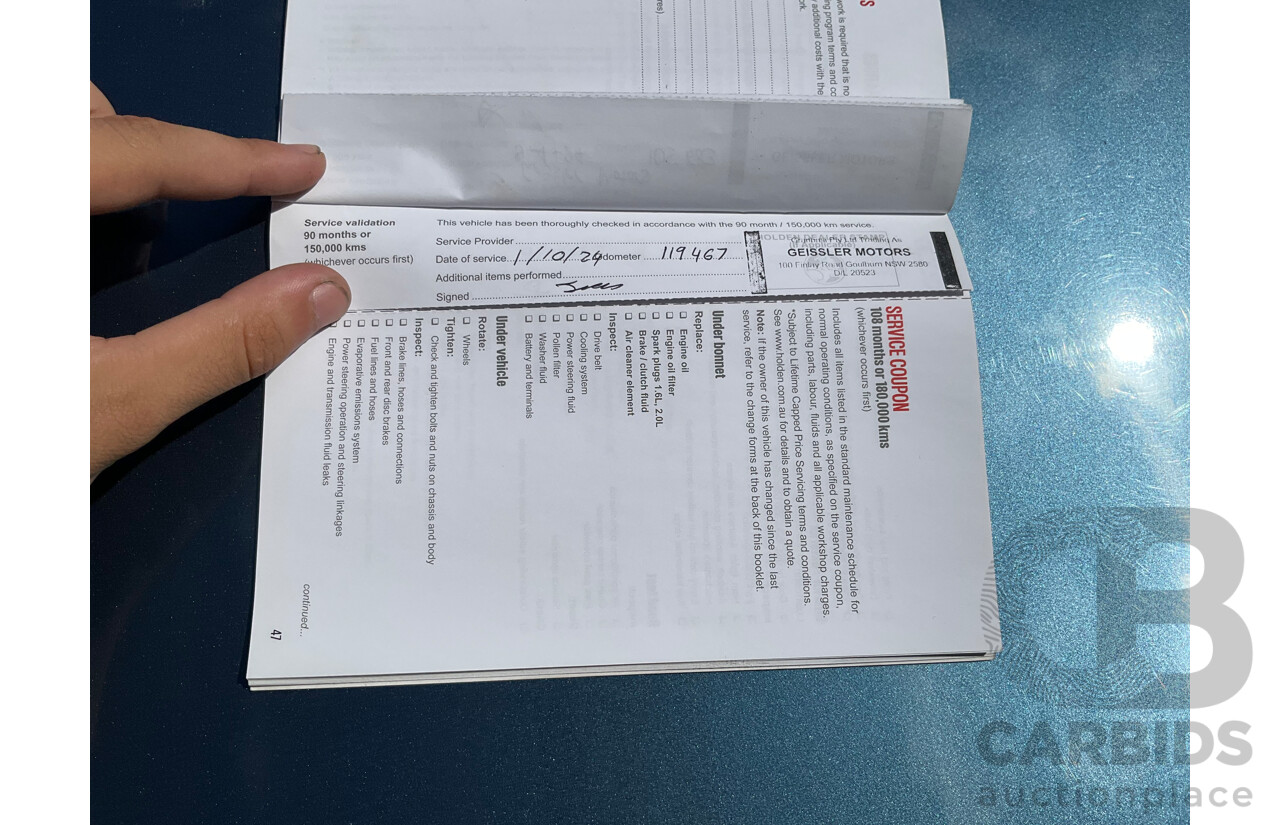 05/2016 Holden Cascada (FWD) CJ MY16 2d Convertible Deep Sky Blue Metallic Turbo 1.6L