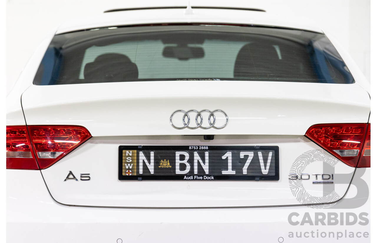 05/2011 Audi A5 Sportback 3.0 TDI Quattro (AWD) 8T MY11 5d Hatchback Ibis White Turbo Diesel V6 3.0L