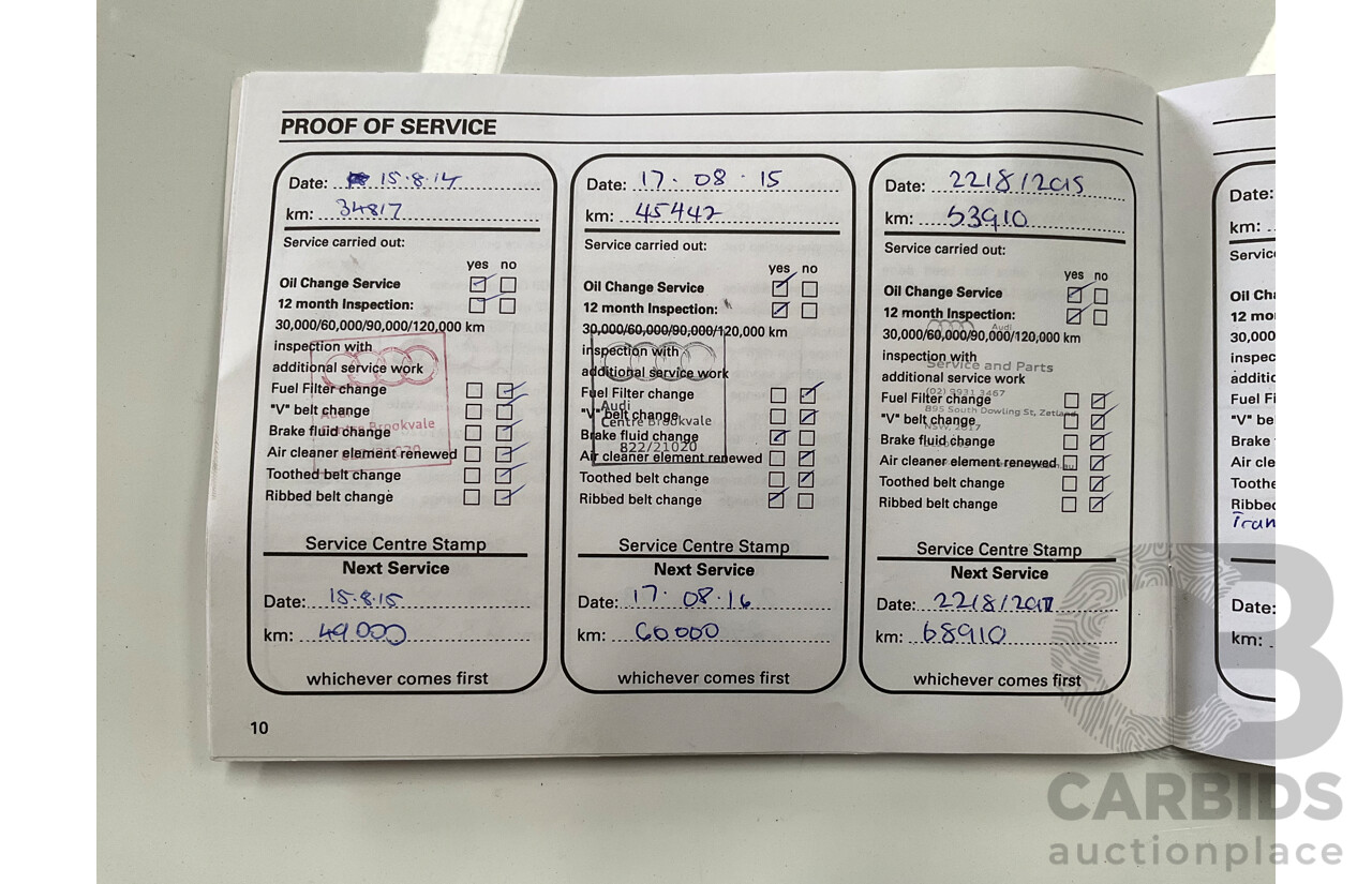 05/2011 Audi A5 Sportback 3.0 TDI Quattro (AWD) 8T MY11 5d Hatchback Ibis White Turbo Diesel V6 3.0L