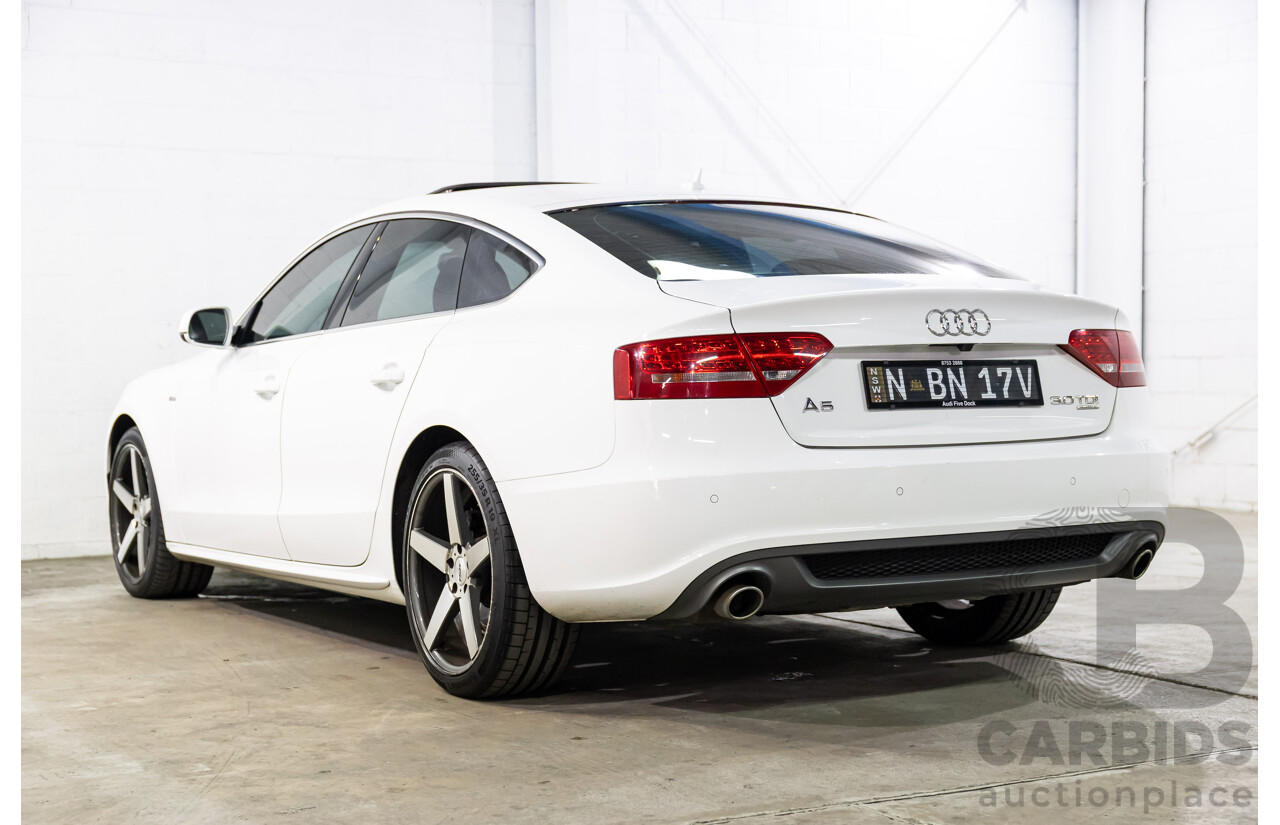 05/2011 Audi A5 Sportback 3.0 TDI Quattro (AWD) 8T MY11 5d Hatchback Ibis White Turbo Diesel V6 3.0L
