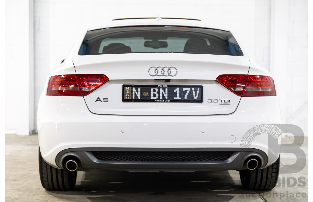 05/2011 Audi A5 Sportback 3.0 TDI Quattro (AWD) 8T MY11 5d Hatchback Ibis White Turbo Diesel V6 3.0L