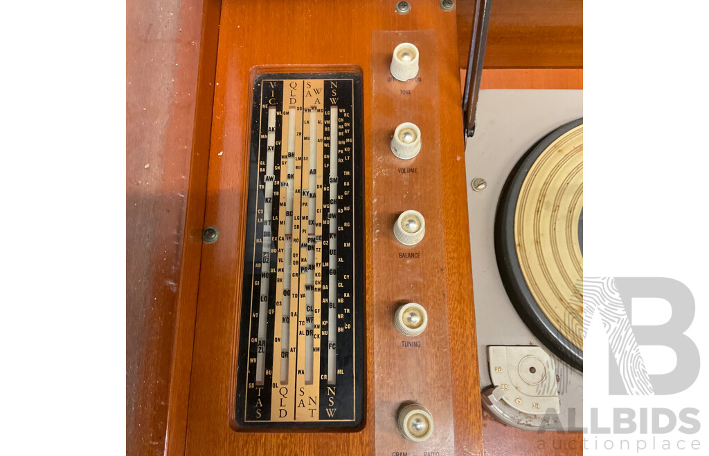 Vintage AWA Radiola Radiogram, Australian Made Audio Cabinet - Radio and a Record Palyer