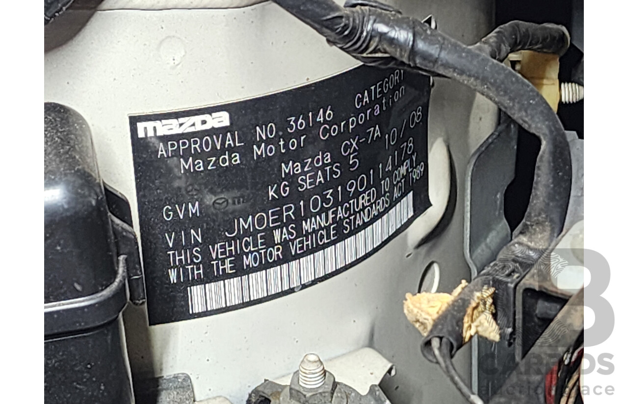 10/2008 Mazda Cx-7 Luxury (4x4) ER 4d Wagon White 2.3L