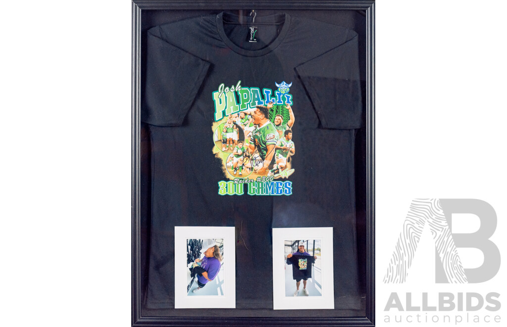 Josh Papalii 300 Games Signed & Framed T-Shirt