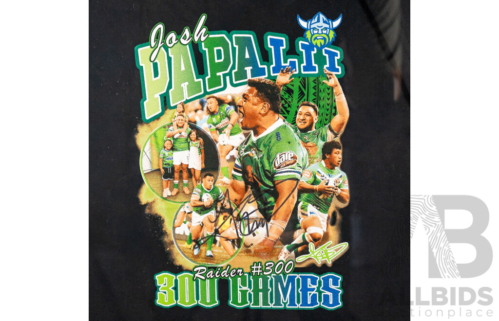 Josh Papalii 300 Games Signed & Framed T-Shirt