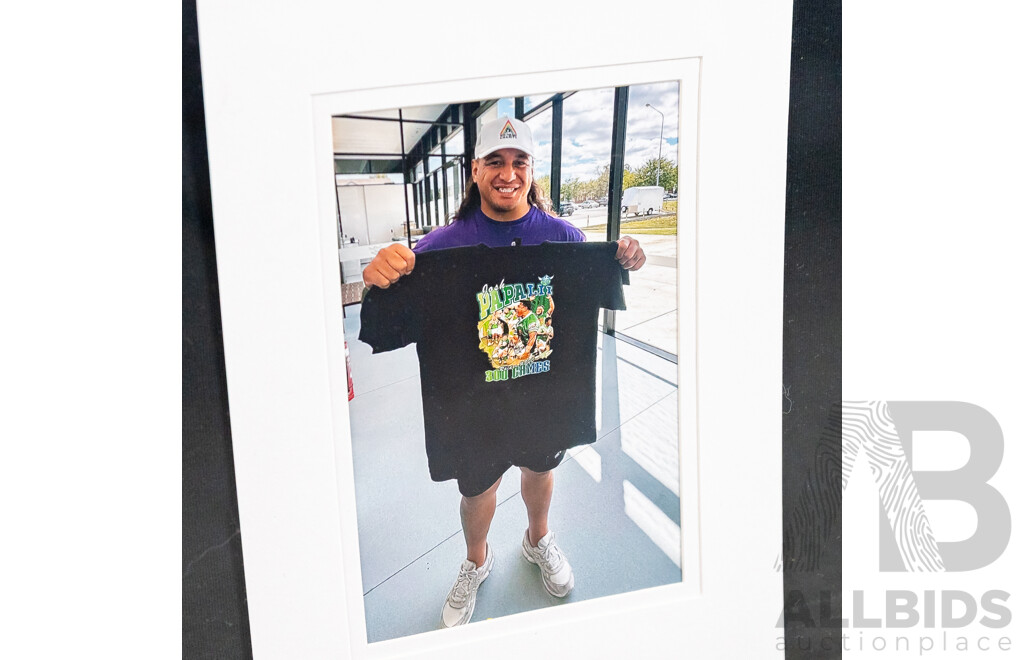 Josh Papalii 300 Games Signed & Framed T-Shirt