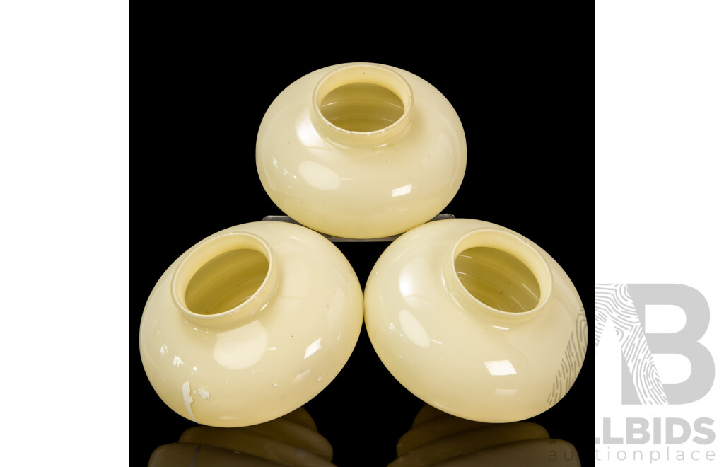 Three Glass Art Deco Beehive Light Shades