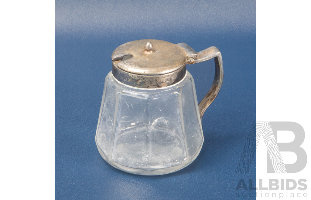 Two Antique Cruet Sets Including Atkin Brothers of Sheffield Swirl Glass and Cut Glass Example