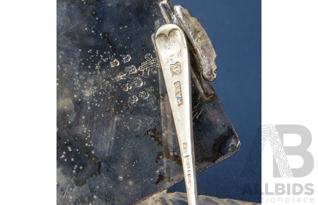 Two Antique Cruet Sets Including Atkin Brothers of Sheffield Swirl Glass and Cut Glass Example