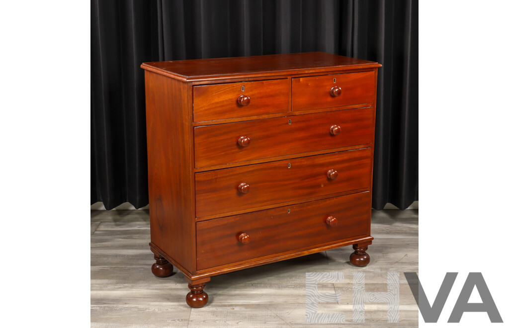 Victorian Cedar Chest of Five Drawers