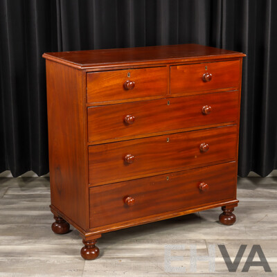 Victorian Cedar Chest of Five Drawers