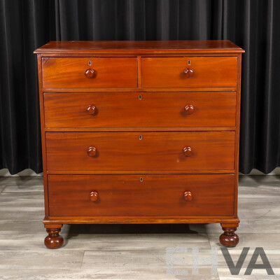 Victorian Cedar Chest of Five Drawers