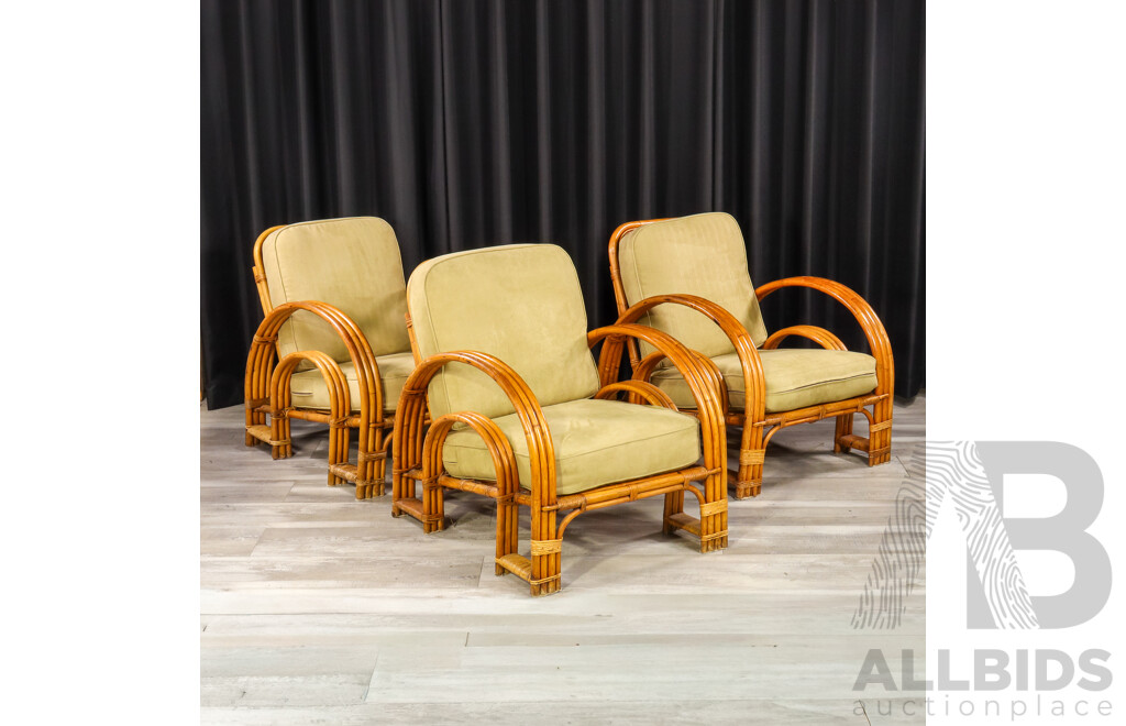 Vintage Cane Four Piece Pretzel Lounge Suite