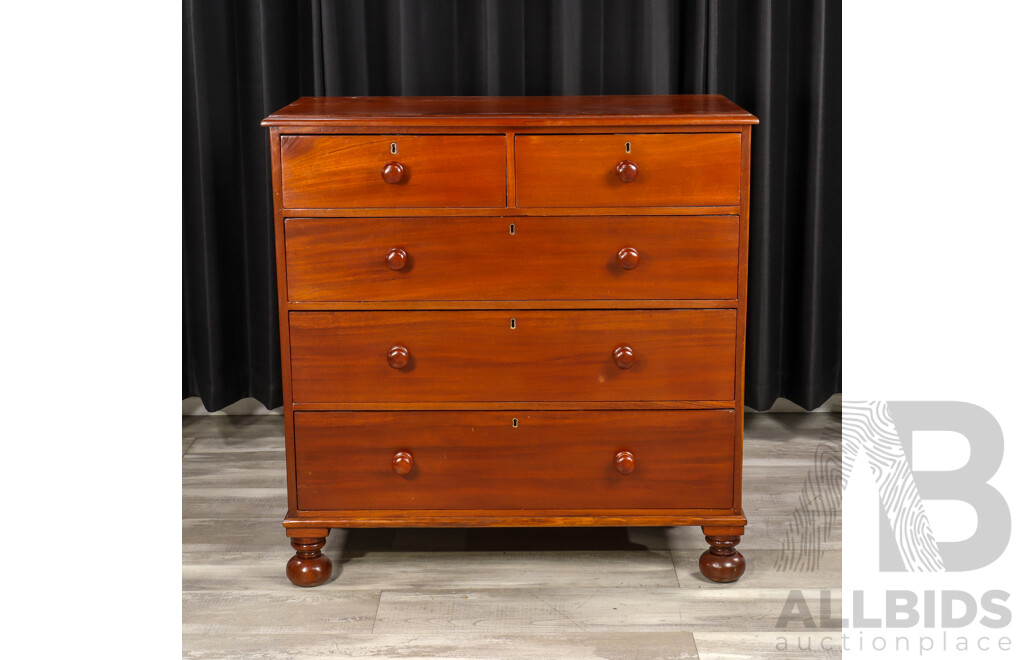 Victorian Cedar Chest of Five Drawers