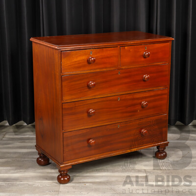 Victorian Cedar Chest of Five Drawers