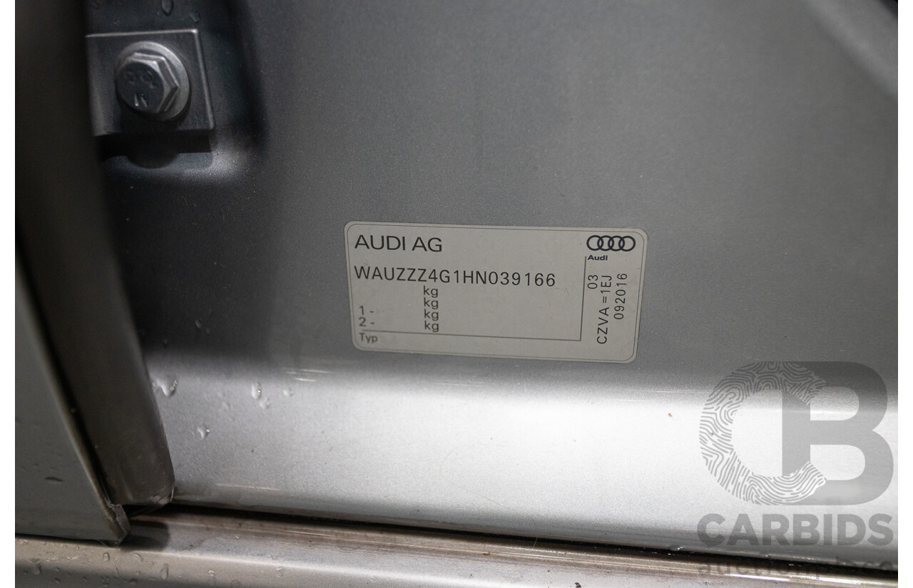 2/2017 Audi A6 Allroad Quattro TDI (AWD) 4GH MY17 4D Wagon Tornado Gray Metallic Turbo Diesel 3.0L