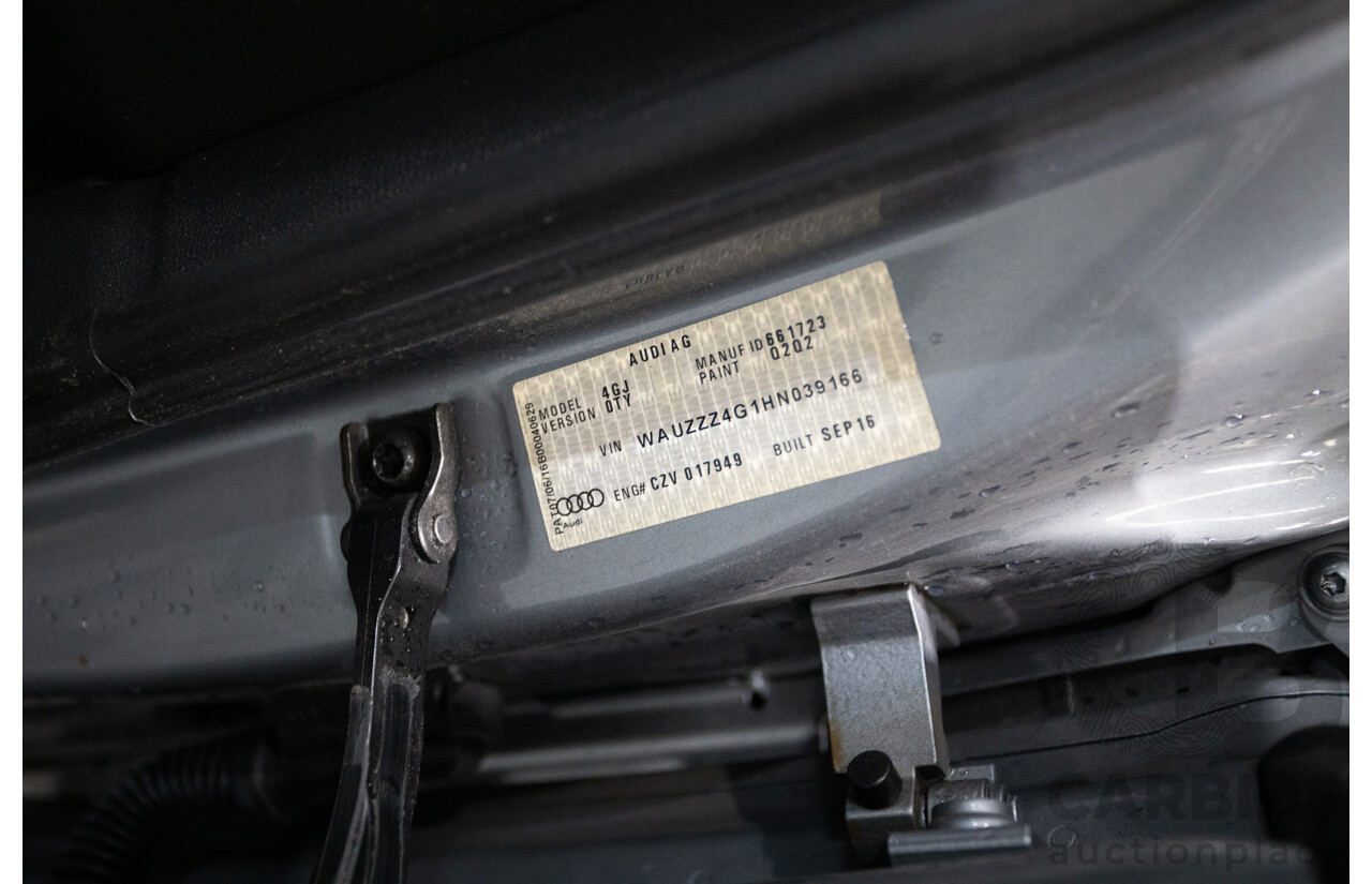 2/2017 Audi A6 Allroad Quattro TDI (AWD) 4GH MY17 4D Wagon Tornado Gray Metallic Turbo Diesel 3.0L