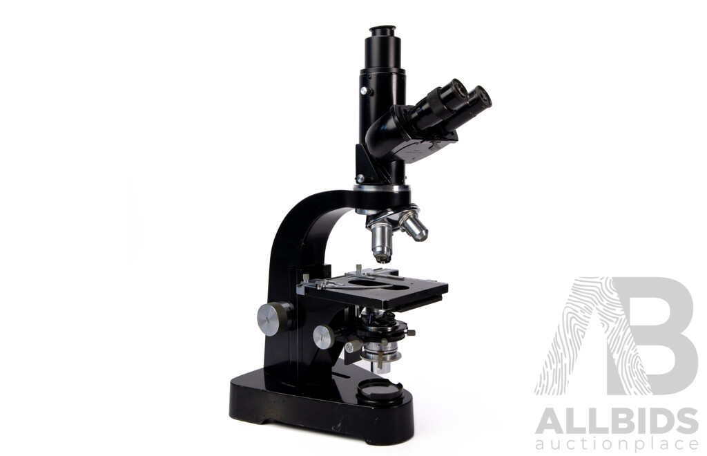 Vintage Leitz Ortholux Wetzlar Trinocular Compound Microscope