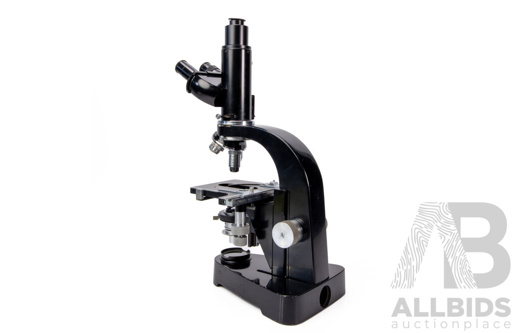 Vintage Leitz Ortholux Wetzlar Trinocular Compound Microscope