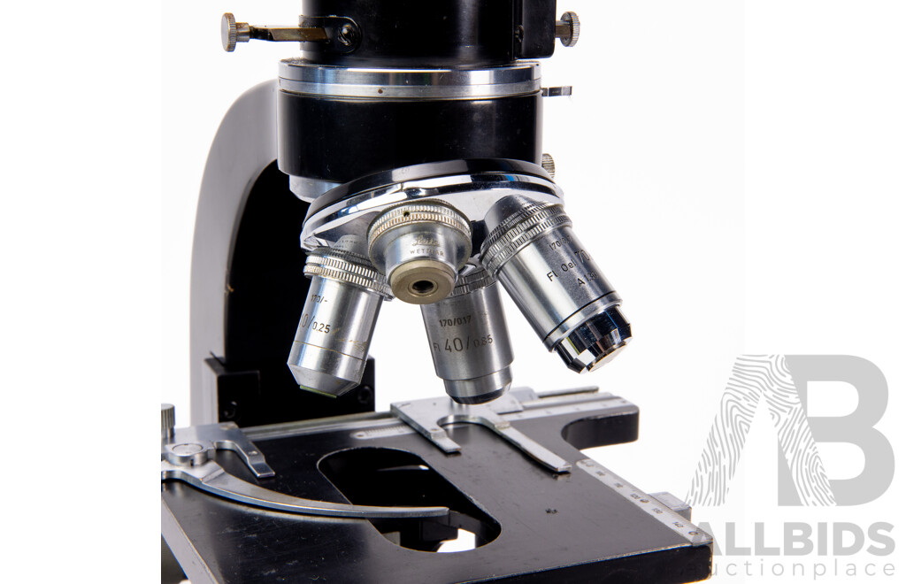 Vintage Leitz Ortholux Wetzlar Trinocular Compound Microscope