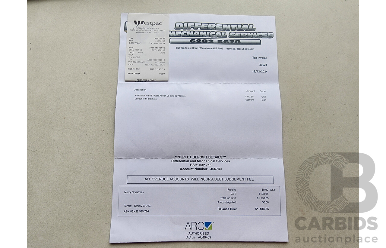 1/2010 Toyota Aurion Sportivo SX6 GSV40R 09 UPGRADE 4d Sedan Black 3.5L