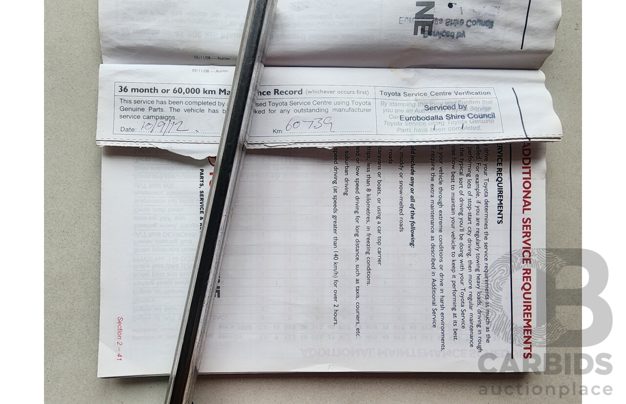 1/2010 Toyota Aurion Sportivo SX6 GSV40R 09 UPGRADE 4d Sedan Black 3.5L