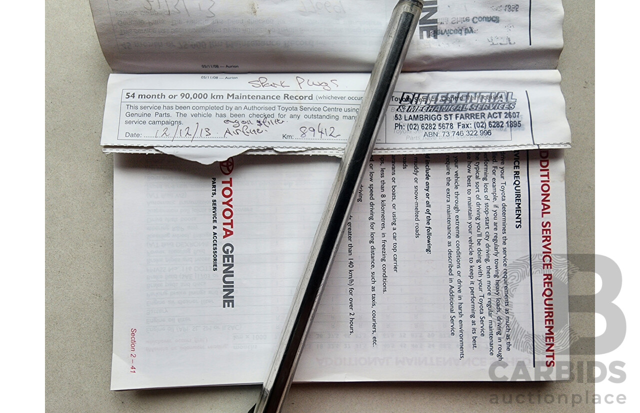 1/2010 Toyota Aurion Sportivo SX6 GSV40R 09 UPGRADE 4d Sedan Black 3.5L