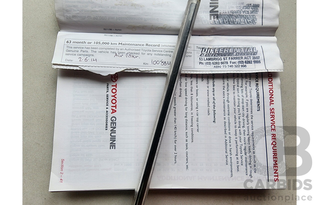 1/2010 Toyota Aurion Sportivo SX6 GSV40R 09 UPGRADE 4d Sedan Black 3.5L