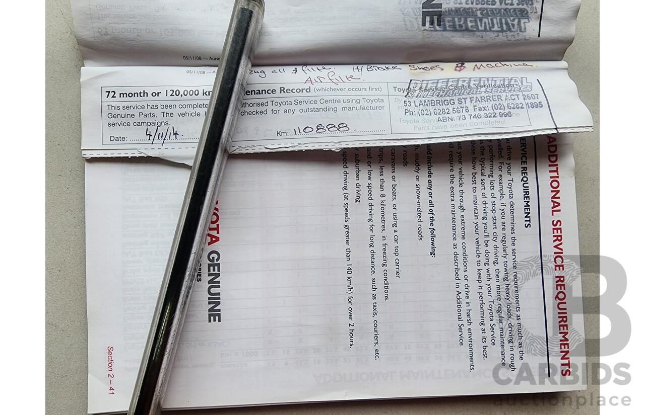 1/2010 Toyota Aurion Sportivo SX6 GSV40R 09 UPGRADE 4d Sedan Black 3.5L