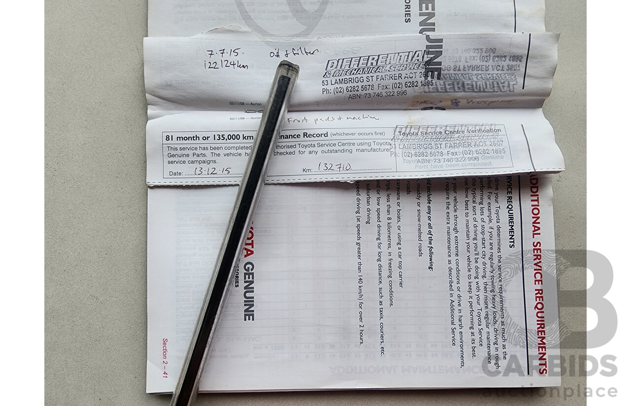 1/2010 Toyota Aurion Sportivo SX6 GSV40R 09 UPGRADE 4d Sedan Black 3.5L