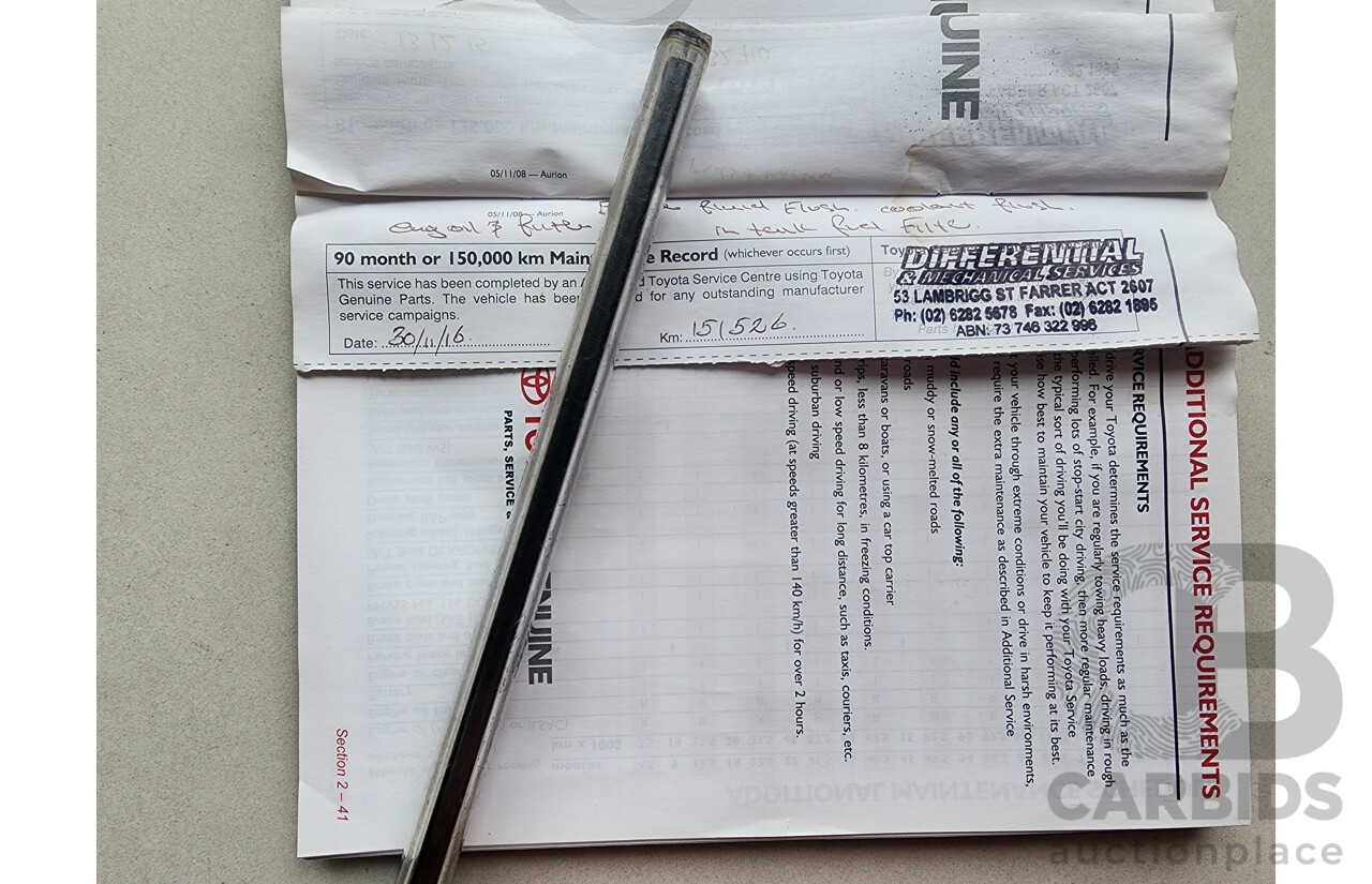 1/2010 Toyota Aurion Sportivo SX6 GSV40R 09 UPGRADE 4d Sedan Black 3.5L