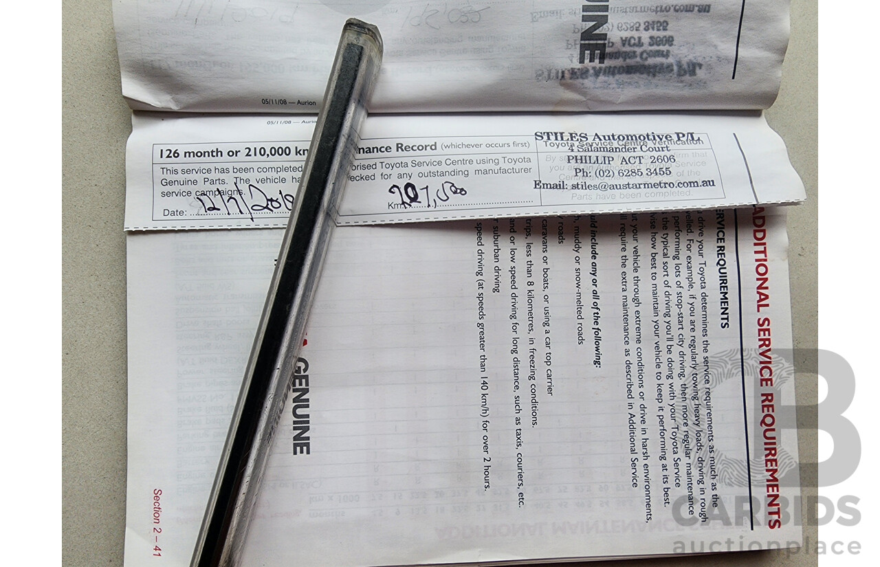 1/2010 Toyota Aurion Sportivo SX6 GSV40R 09 UPGRADE 4d Sedan Black 3.5L