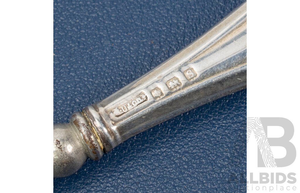 Antique Silver Button Hook, Birmingham, 1917, Shoe Horn, Robert Pringle & Sons, Birmingham, 1904,